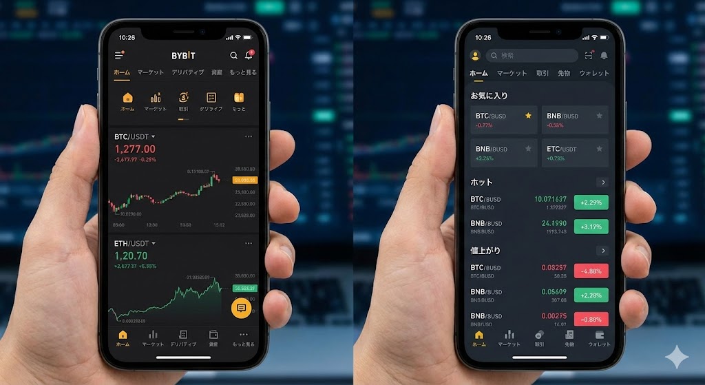 Bybit Binance 日本語対応 アプリ